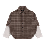 Wool Overshirt Brown Check - photo 1