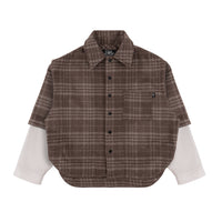 Wool Overshirt Brown Check - photo 1