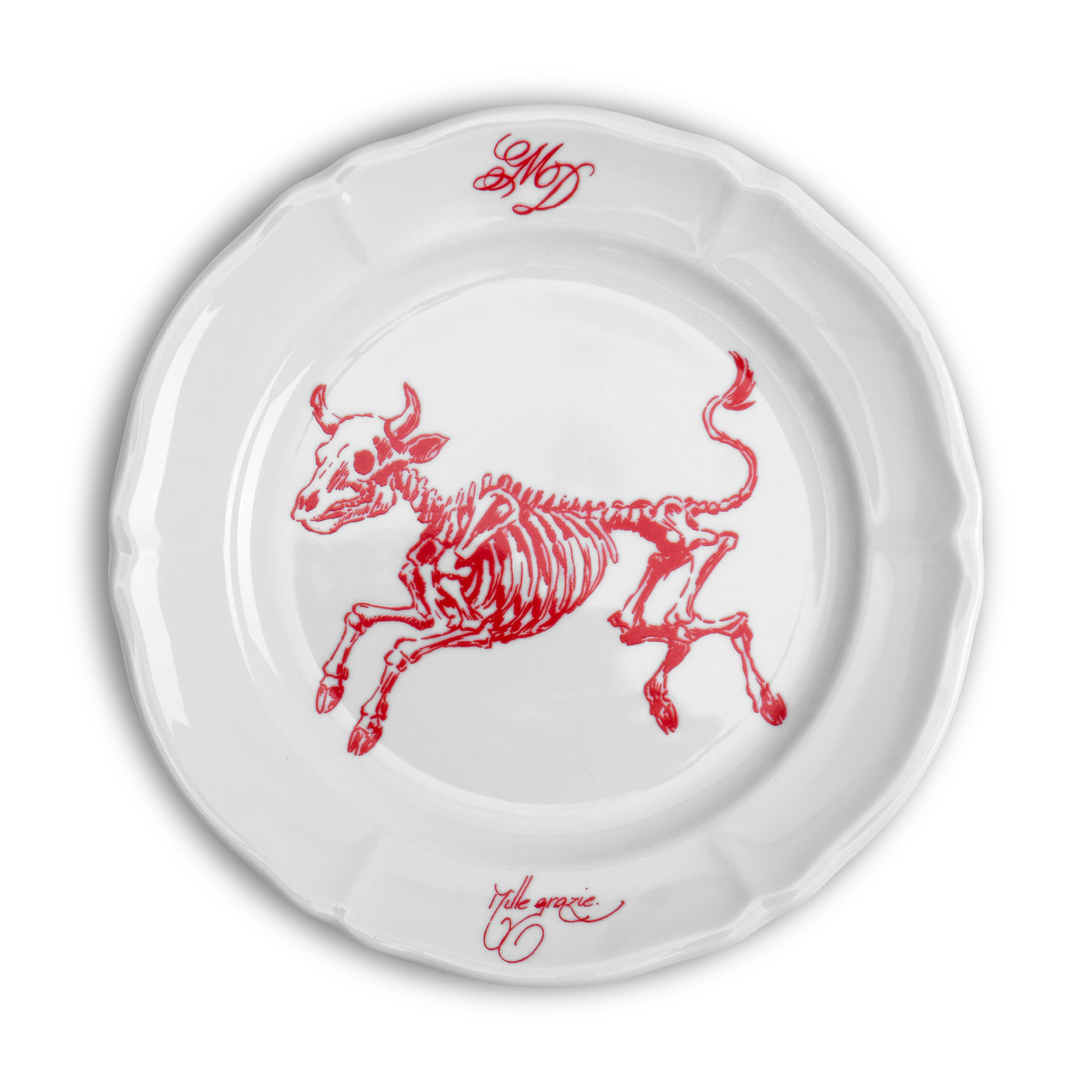 Porcelain Plate Skeleton Cow - photo 1