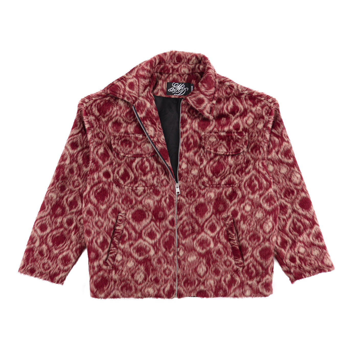 Brushed Wool Jacket Red Pattern - photo 2