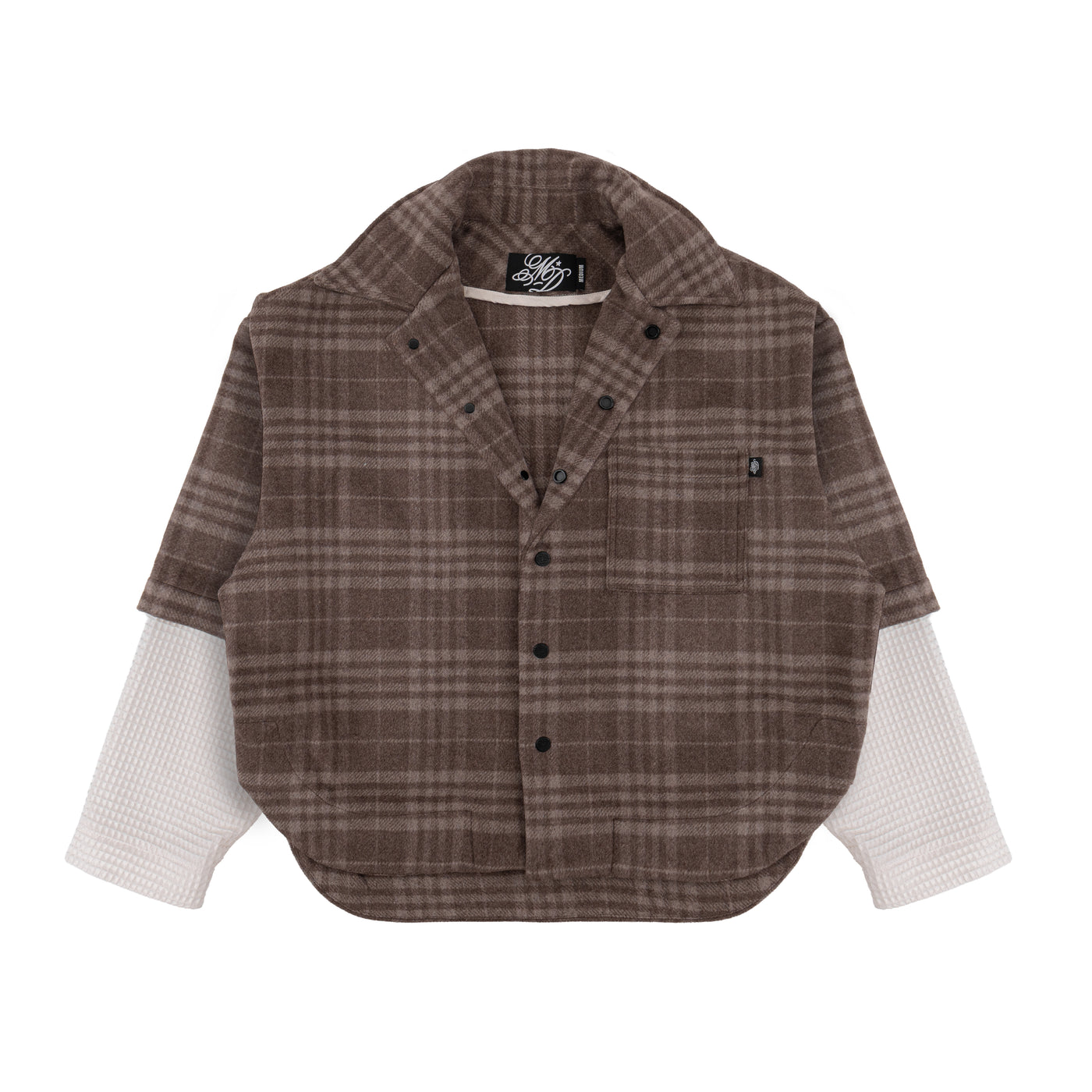 Wool Overshirt Brown Check - photo 3