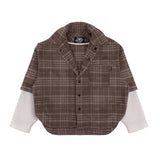 Wool Overshirt Brown Check - photo 3