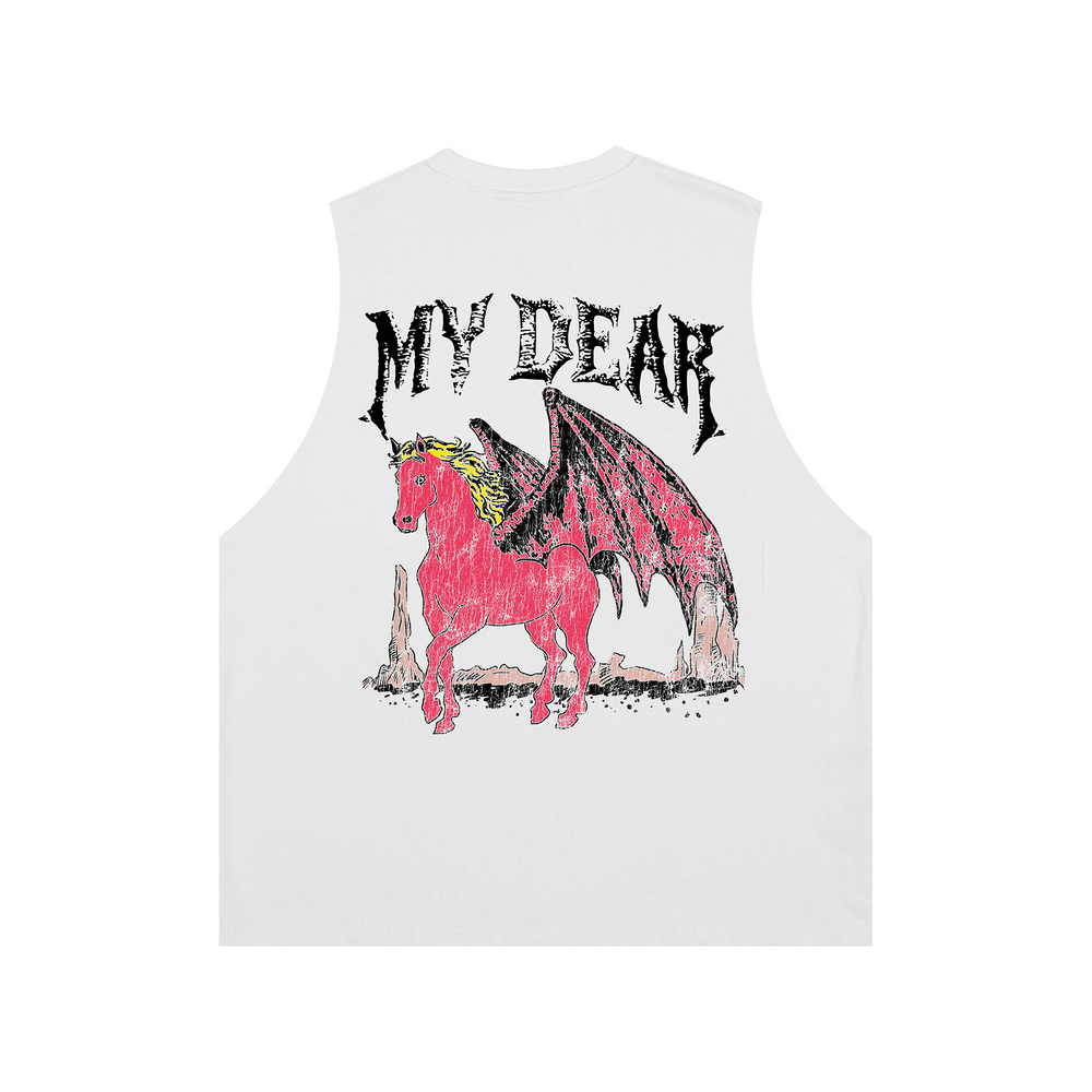 Vest White Pink Pegas