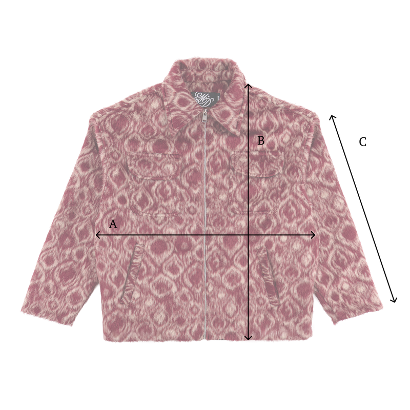 Jacket Size chart for Cashmere Jacket Red Pattern