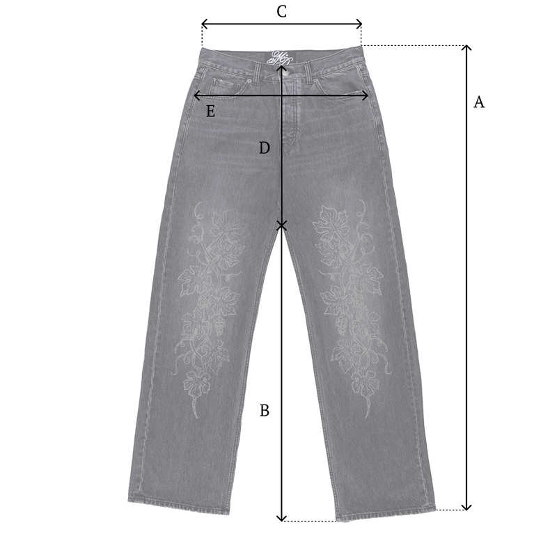 Jeans Size chart for Jeans Faded Black Mio Tessoro