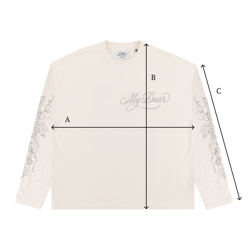 Long Sleeve Top Size chart for Longsleeve Natural Cow Knight