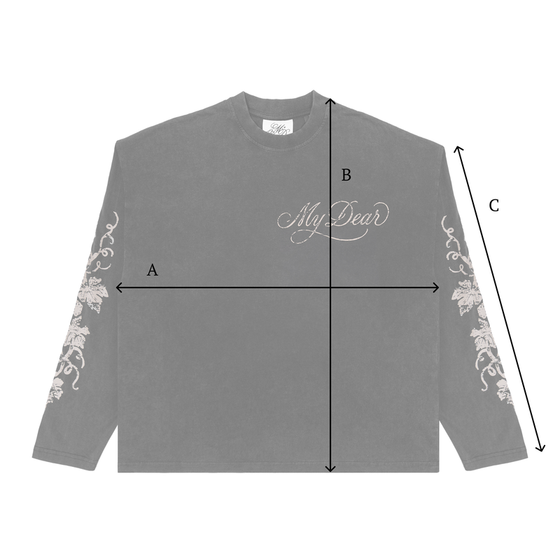 Long Sleeve Top Size chart for Longsleeve Vintage Black Cow Knight
