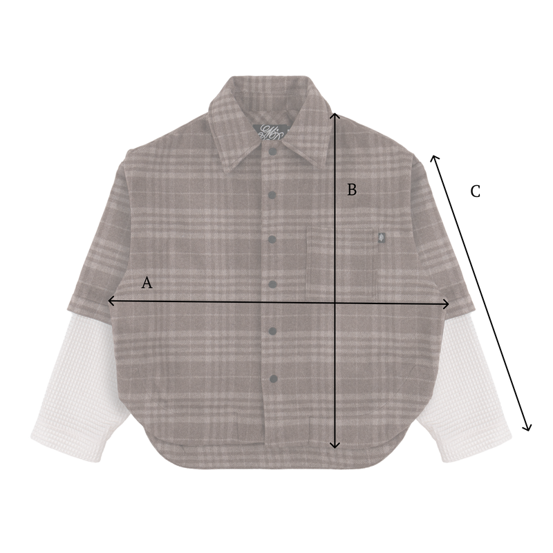 Shirt Size chart for Wool Overshirt Brown Check