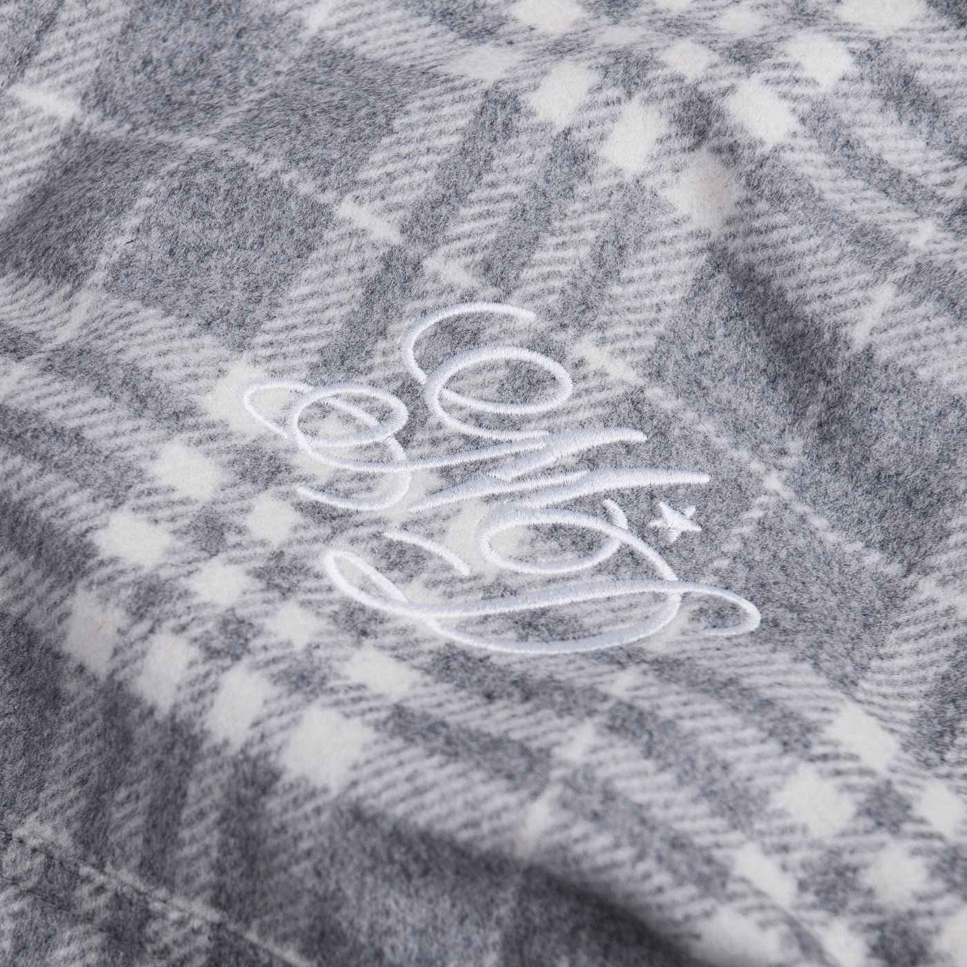 Wool Hooded Jacket Grey Check - photo 4