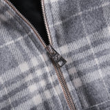 Wool Hooded Jacket Grey Check - photo 5