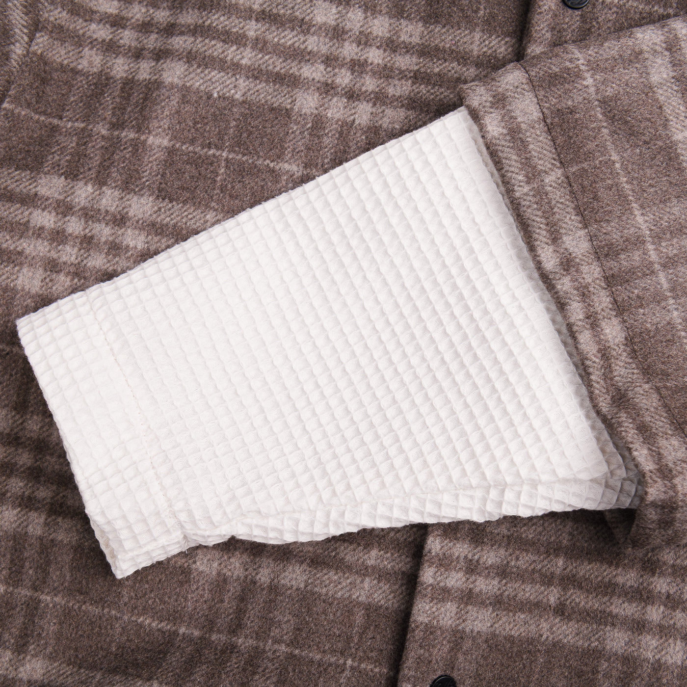 Wool Overshirt Brown Check - photo 6